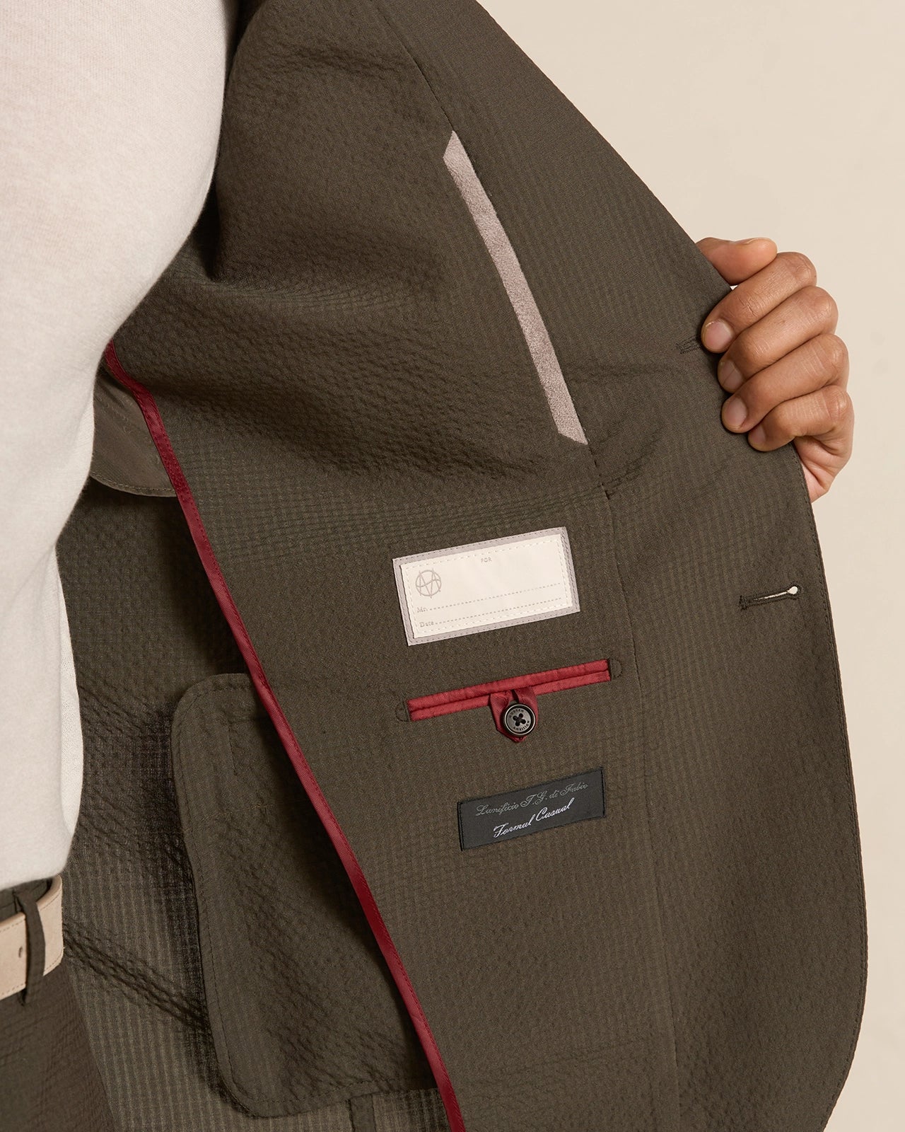 Malpensa Versa Seersucker Suit - Malpensa Versa Seersucker Suit Olive