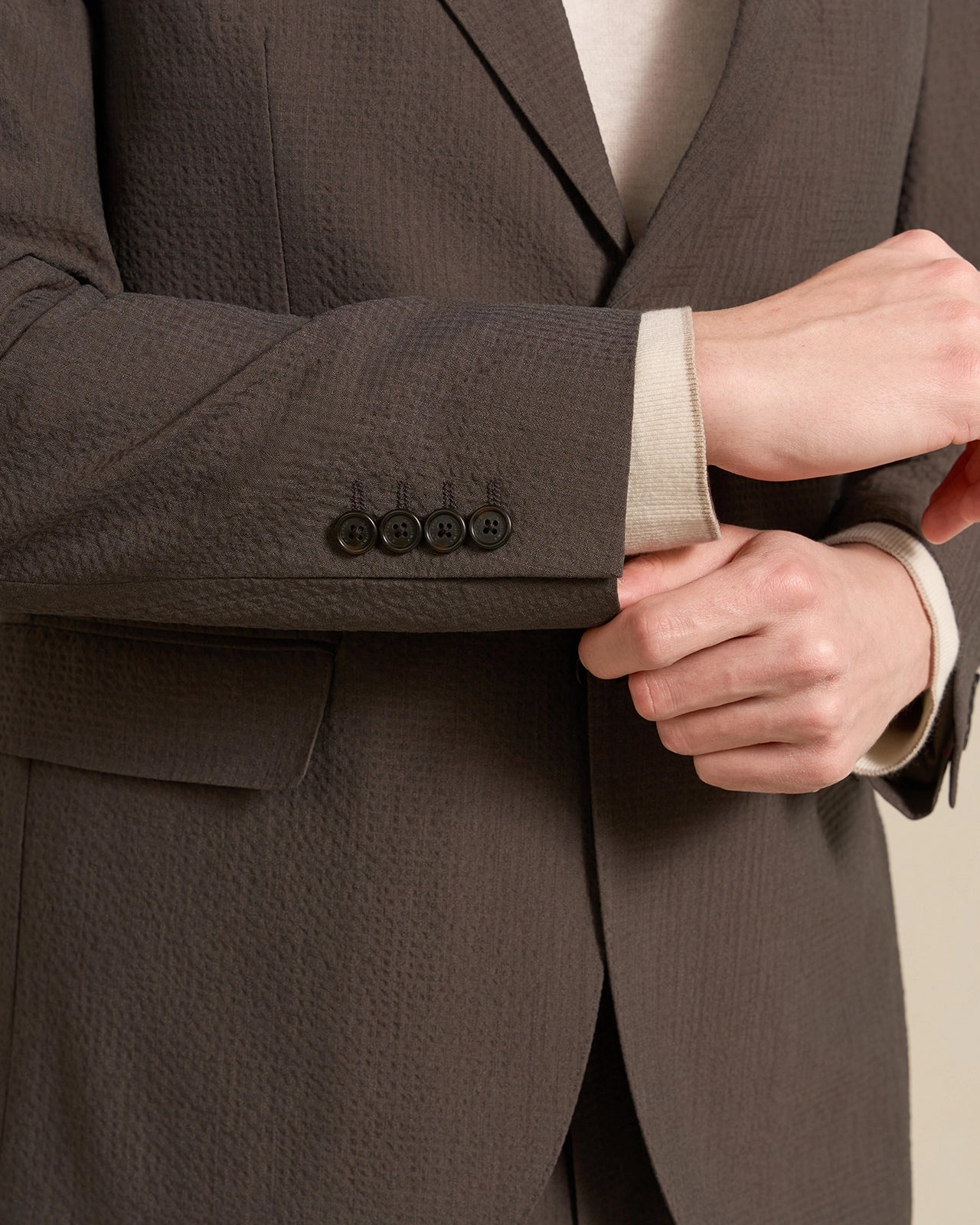 Malpensa Versa Seersucker Suit - Malpensa Versa Seersucker Suit Brown