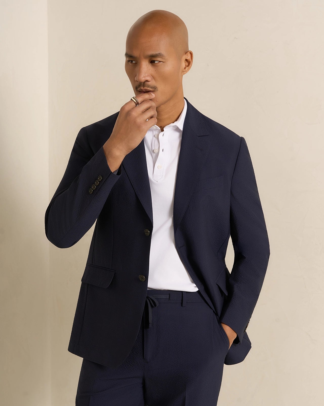Malpensa Versa Seersucker Suit - Malpensa Versa Seersucker Suit Navy