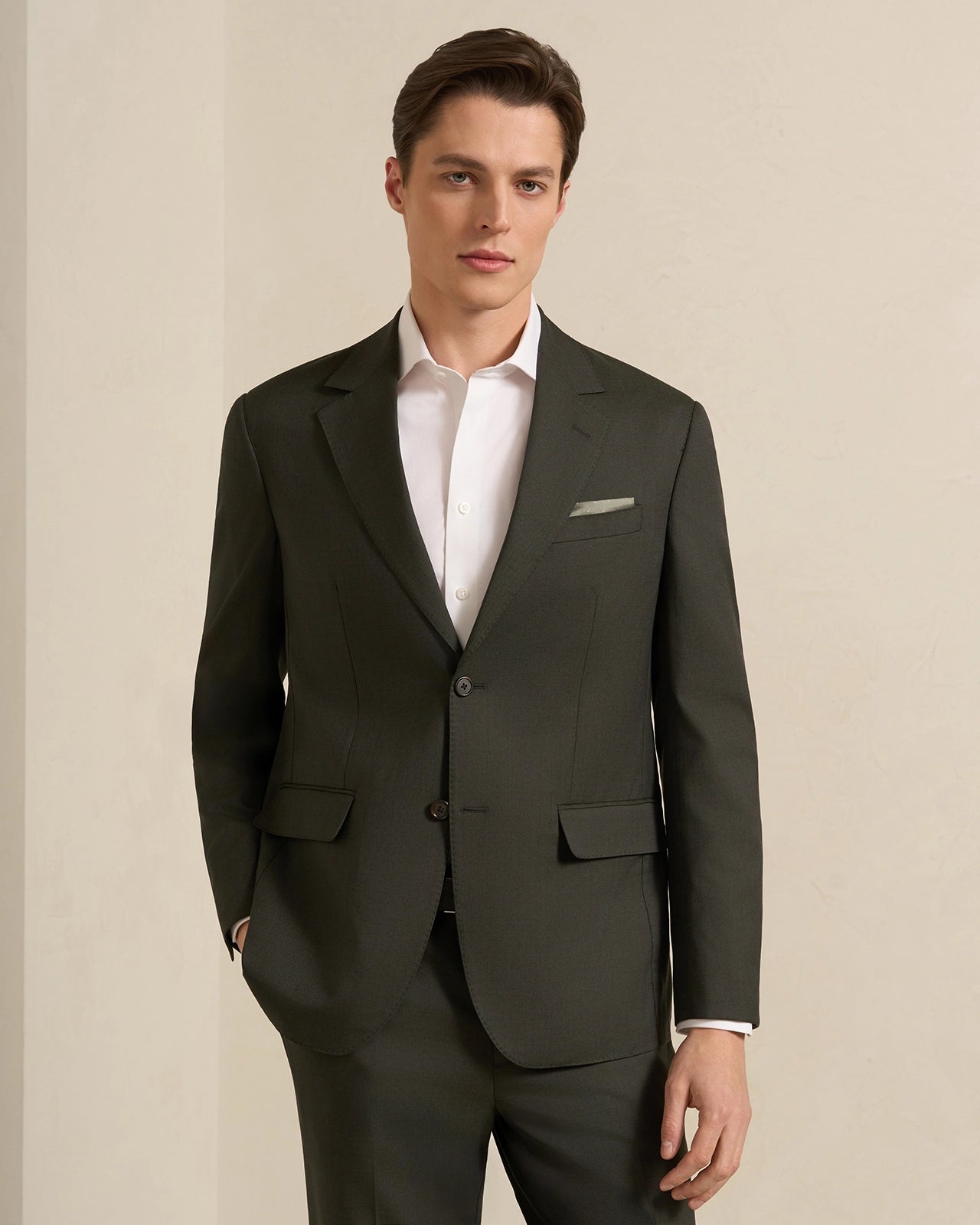 Malpensa Wool Cotton Suit - Malpensa Wool Cotton Suit Olive