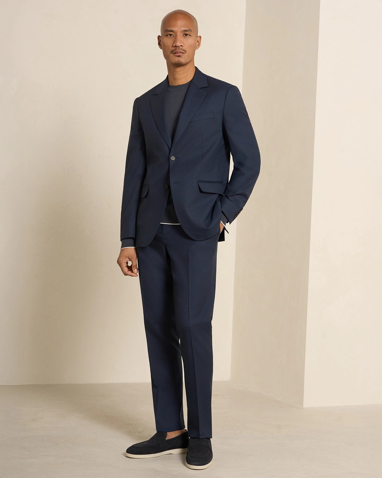 Malpensa Wool Cotton Suit - Malpensa Wool Cotton Suit Navy