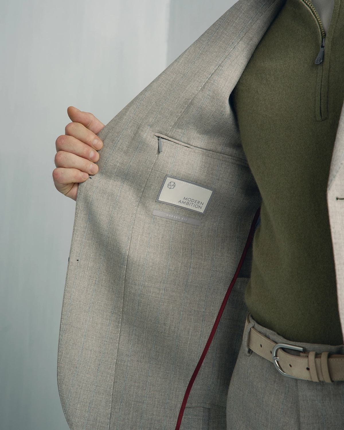 Malpensa Wool Cashmere 2-Tone Stripe Suit - Malpensa Wool Cashmere 2-Tone Stripe Suit Sage
