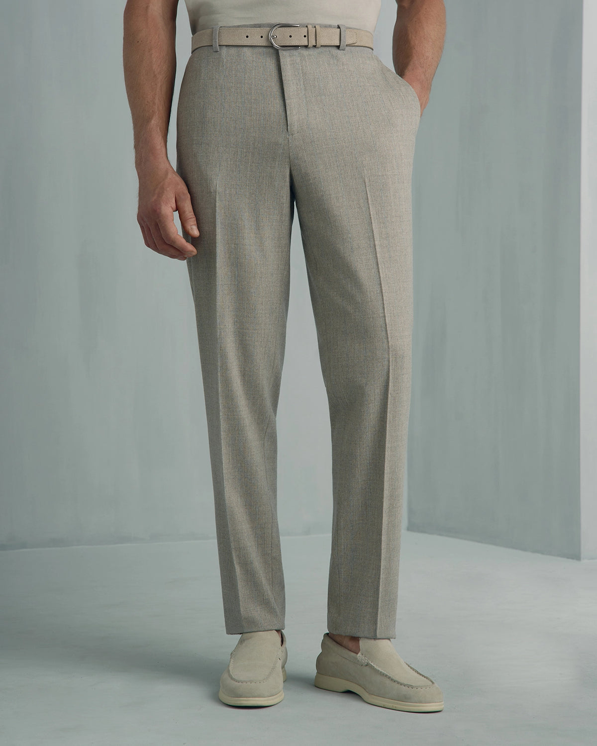 Malpensa Wool Cashmere 2-Tone Stripe Suit - Malpensa Wool Cashmere 2-Tone Stripe Suit Sage