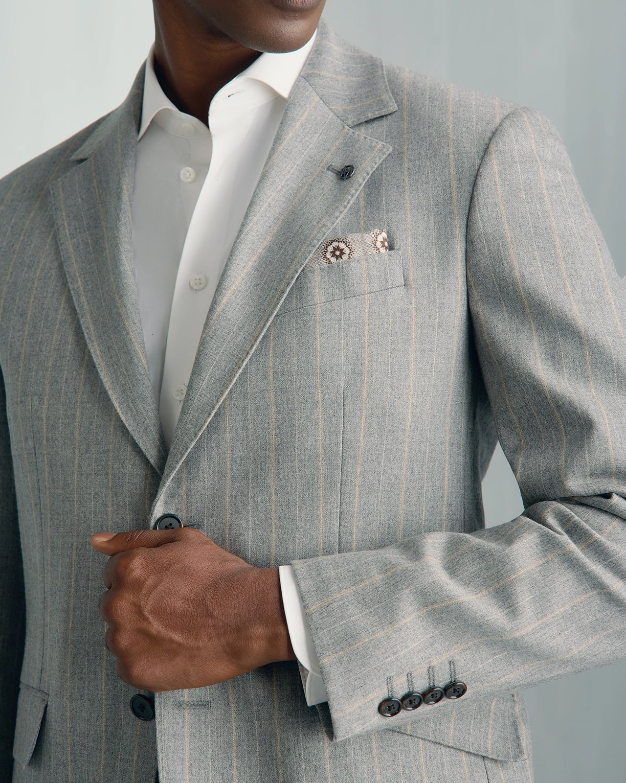 Malpensa Wool Cashmere 2-Tone Stripe Suit - Malpensa Wool Cashmere 2-Tone Stripe Suit Grey