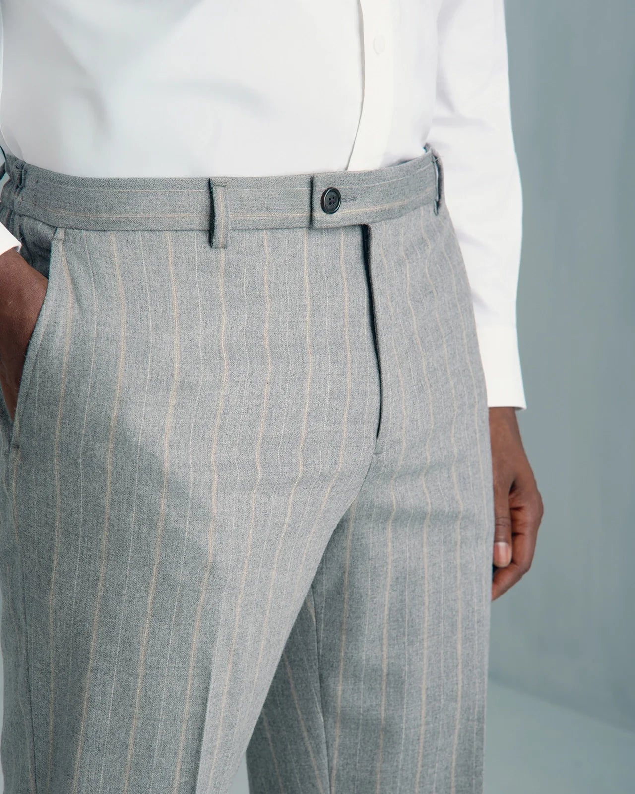Malpensa Wool Cashmere 2-Tone Stripe Suit - Malpensa Wool Cashmere 2-Tone Stripe Suit Grey