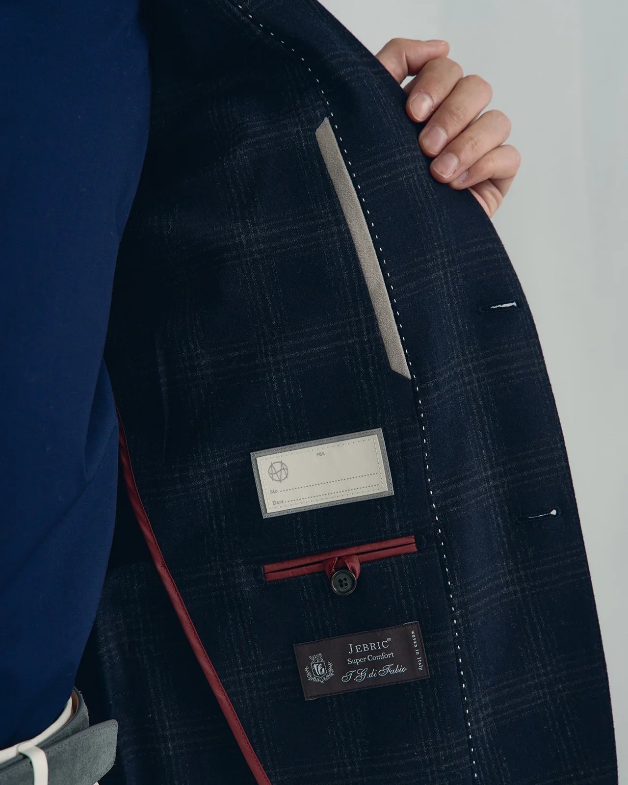Malpensa Wool Cashmere Wide Check Jacket - Malpensa Wool Cashmere Wide Check Jacket Navy
