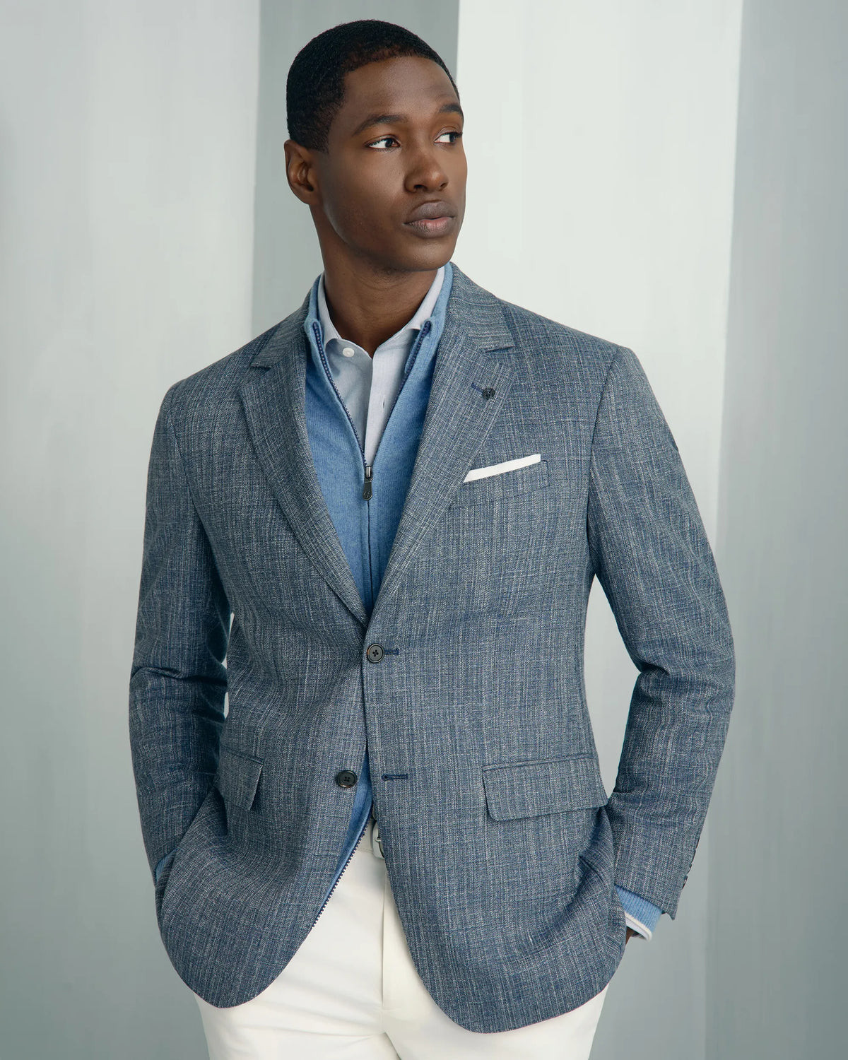 Malpensa Wool Cotton Nylon Jacket - Malpensa Wool Cotton Nylon Jacket Navy