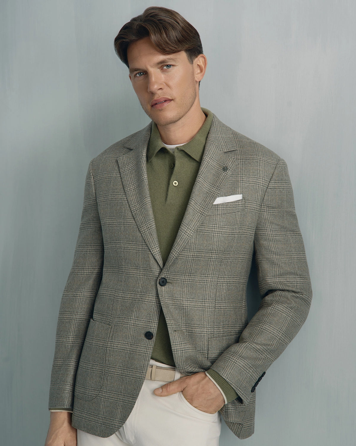 Yorkville Wool Cashmere Silk Check Jacket - Yorkville Wool Cashmere Silk Check Jacket Sage