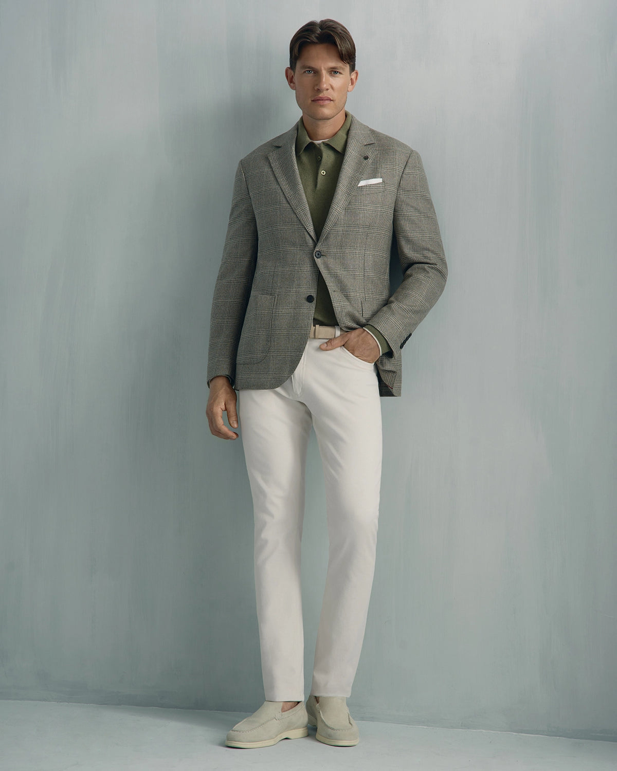 Yorkville Wool Cashmere Silk Check Jacket - Yorkville Wool Cashmere Silk Check Jacket Sage