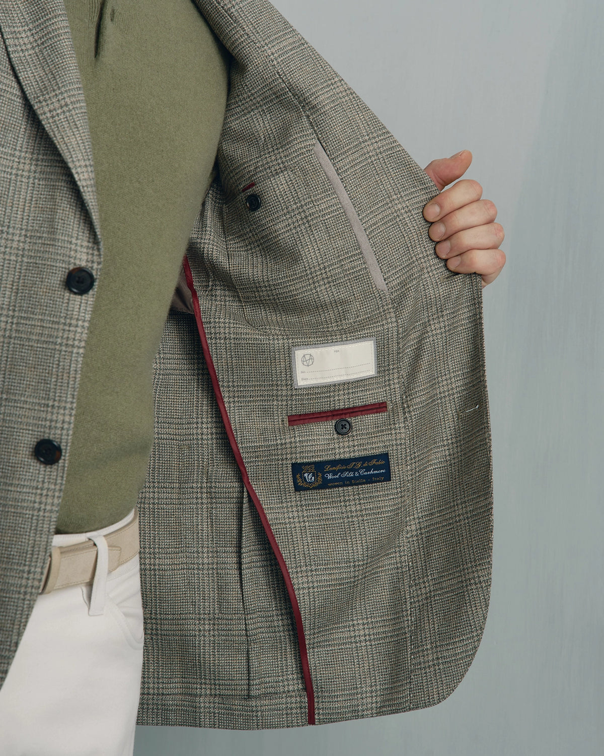 Yorkville Wool Cashmere Silk Check Jacket - Yorkville Wool Cashmere Silk Check Jacket Sage