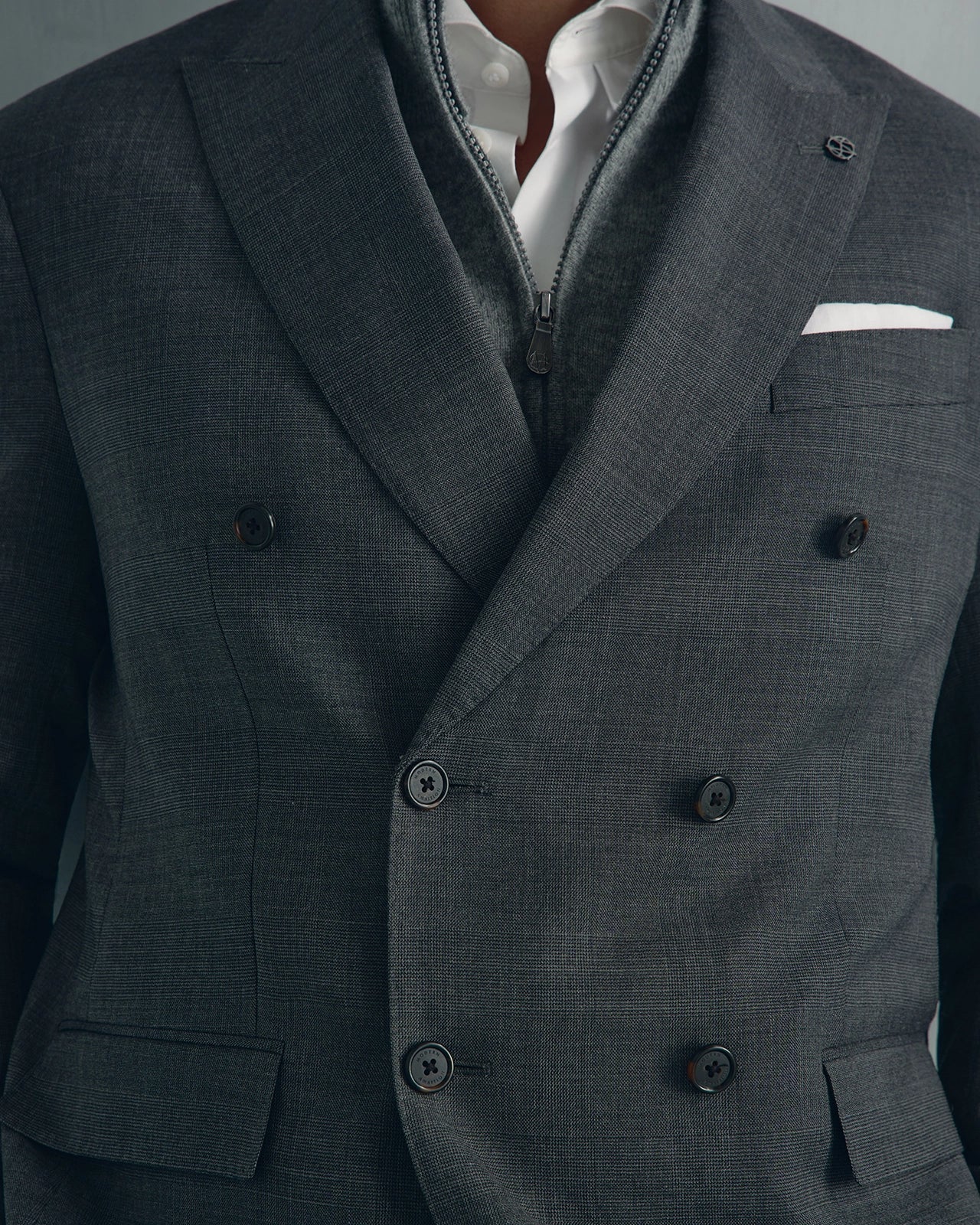Linate Wool Check Suit - Linate Wool Check Suit Charcoal