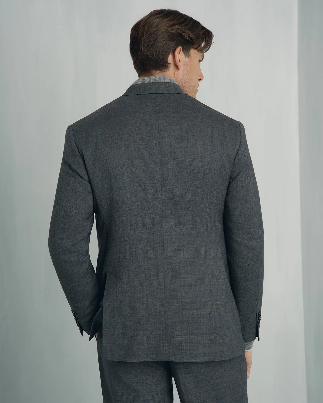 Linate Wool Check Suit - Linate Wool Check Suit Charcoal