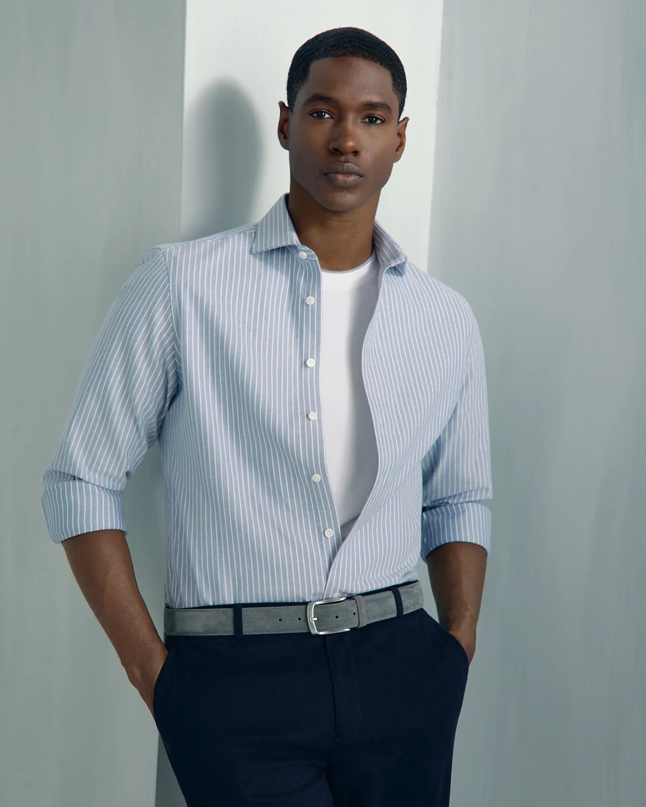 Performance Cotton Everyday Shirt - Performance Cotton Everyday Shirt Denim Herringbone