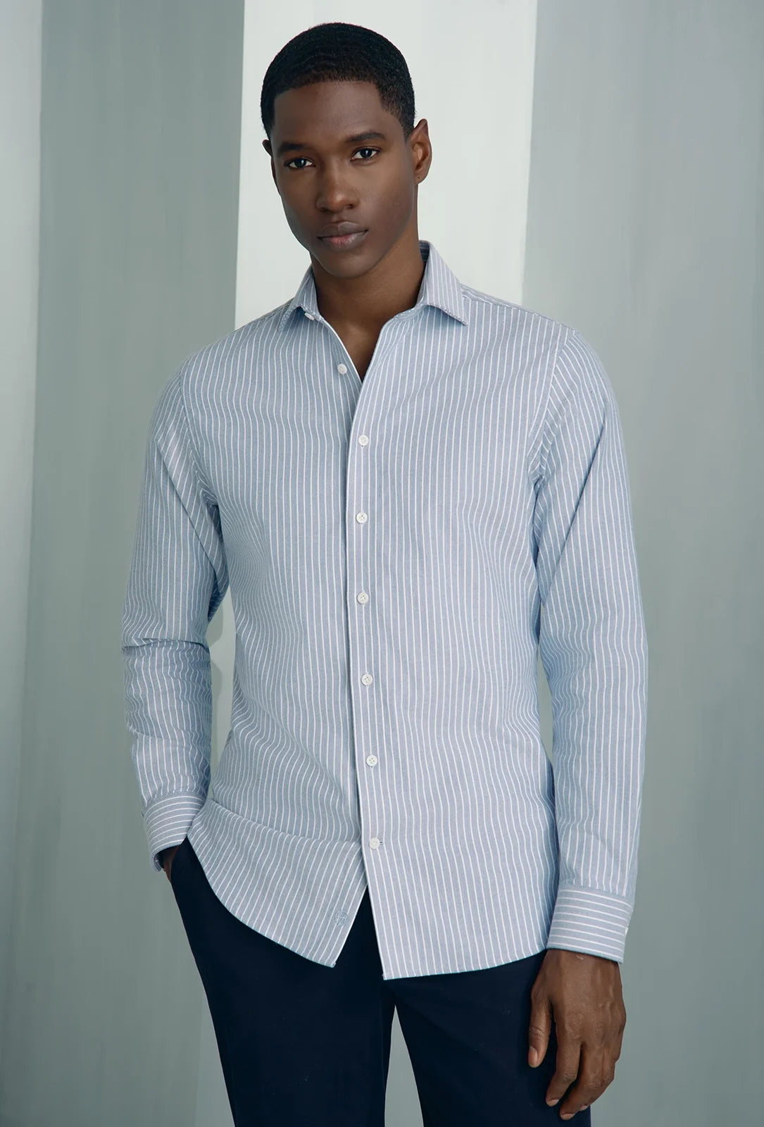 Performance Cotton Everyday Shirt - Performance Cotton Everyday Shirt Denim Herringbone