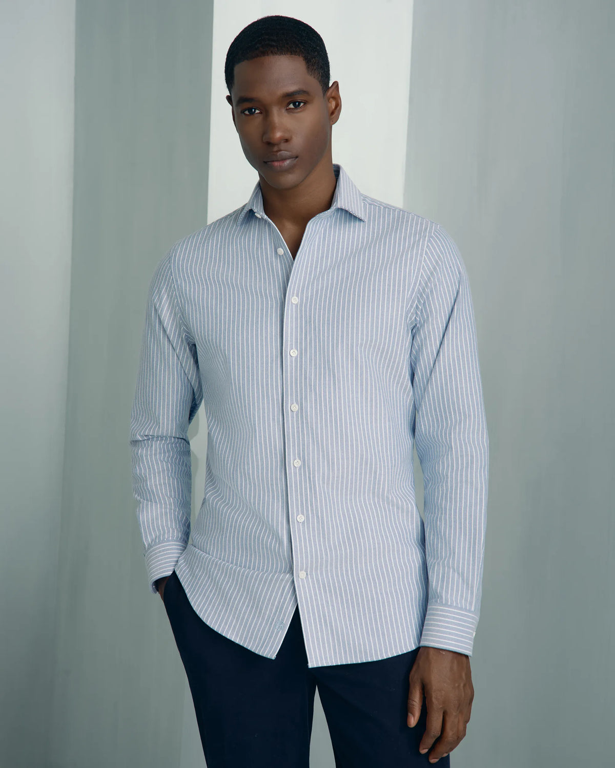 Performance Cotton Everyday Shirt - Performance Cotton Everyday Shirt Denim Herringbone