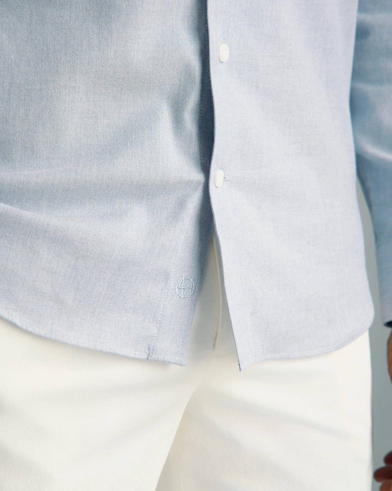 Performance Cotton Mélange Shirt - Performance Cotton Mélange Shirt Melange Blue