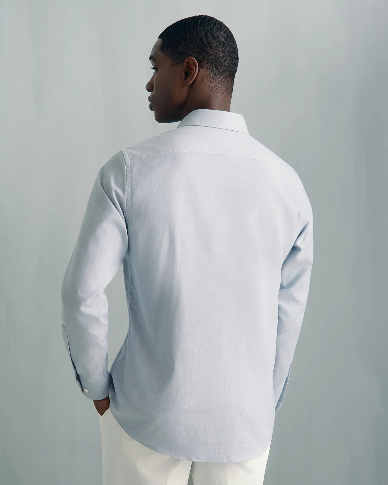 Performance Cotton Mélange Shirt - Performance Cotton Mélange Shirt Melange Blue
