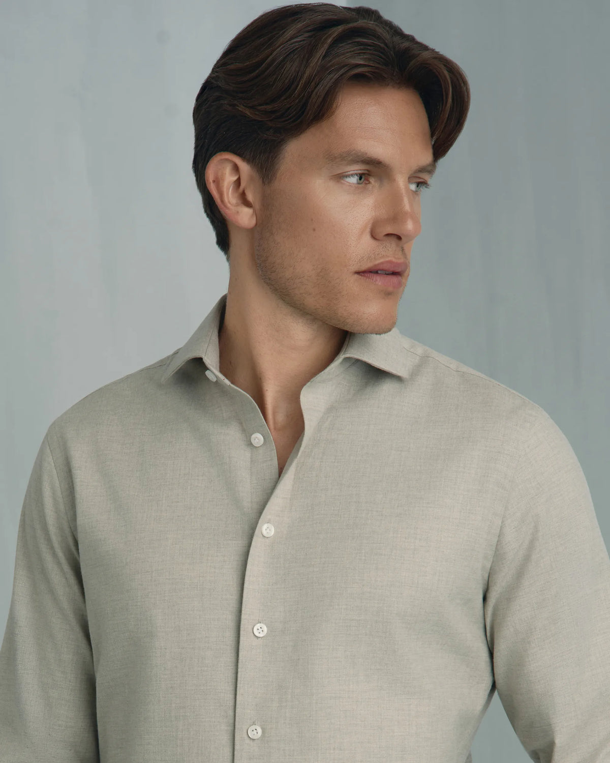Performance Cotton Mélange Shirt - Performance Cotton Mélange Shirt Melange Sage