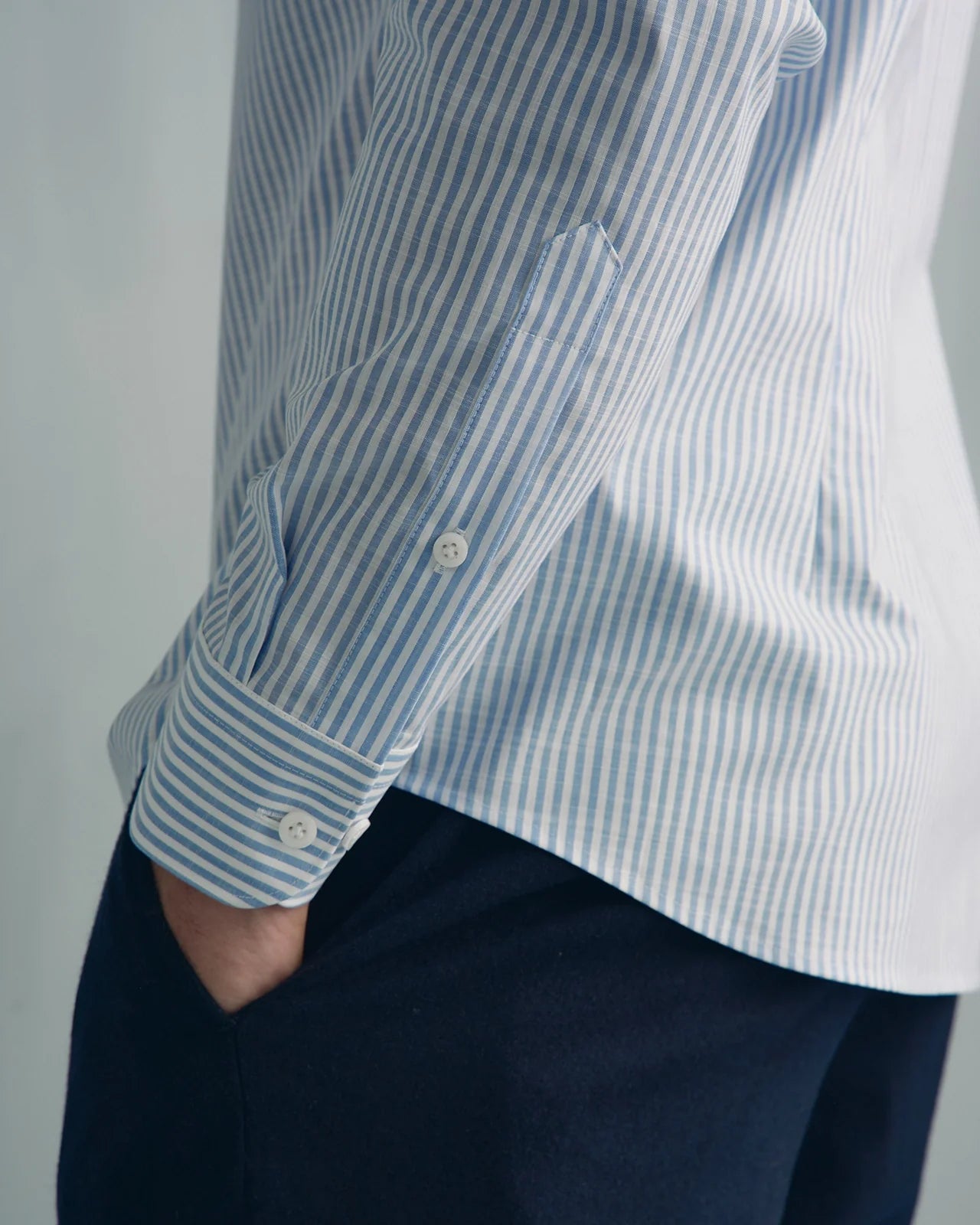 Performance Cotton Striped Shirt - Performance Cotton Striped Shirt Light Blue Stripe