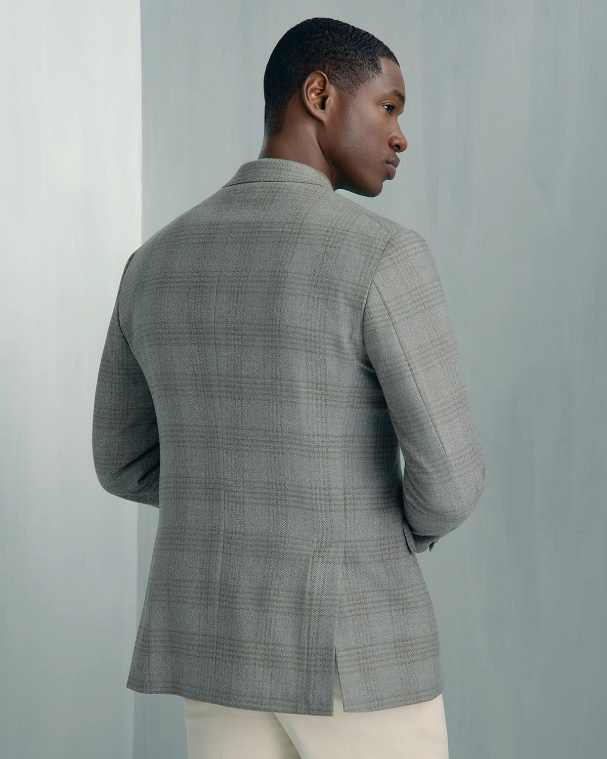 Linate Saxony Wool Check Jacket - Linate Saxony Wool Check Jacket Grey