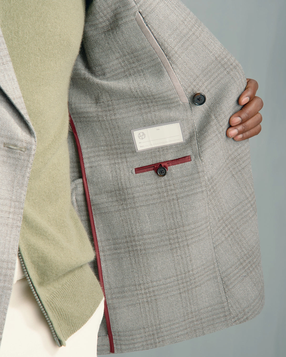Linate Saxony Wool Check Jacket - Linate Saxony Wool Check Jacket Grey