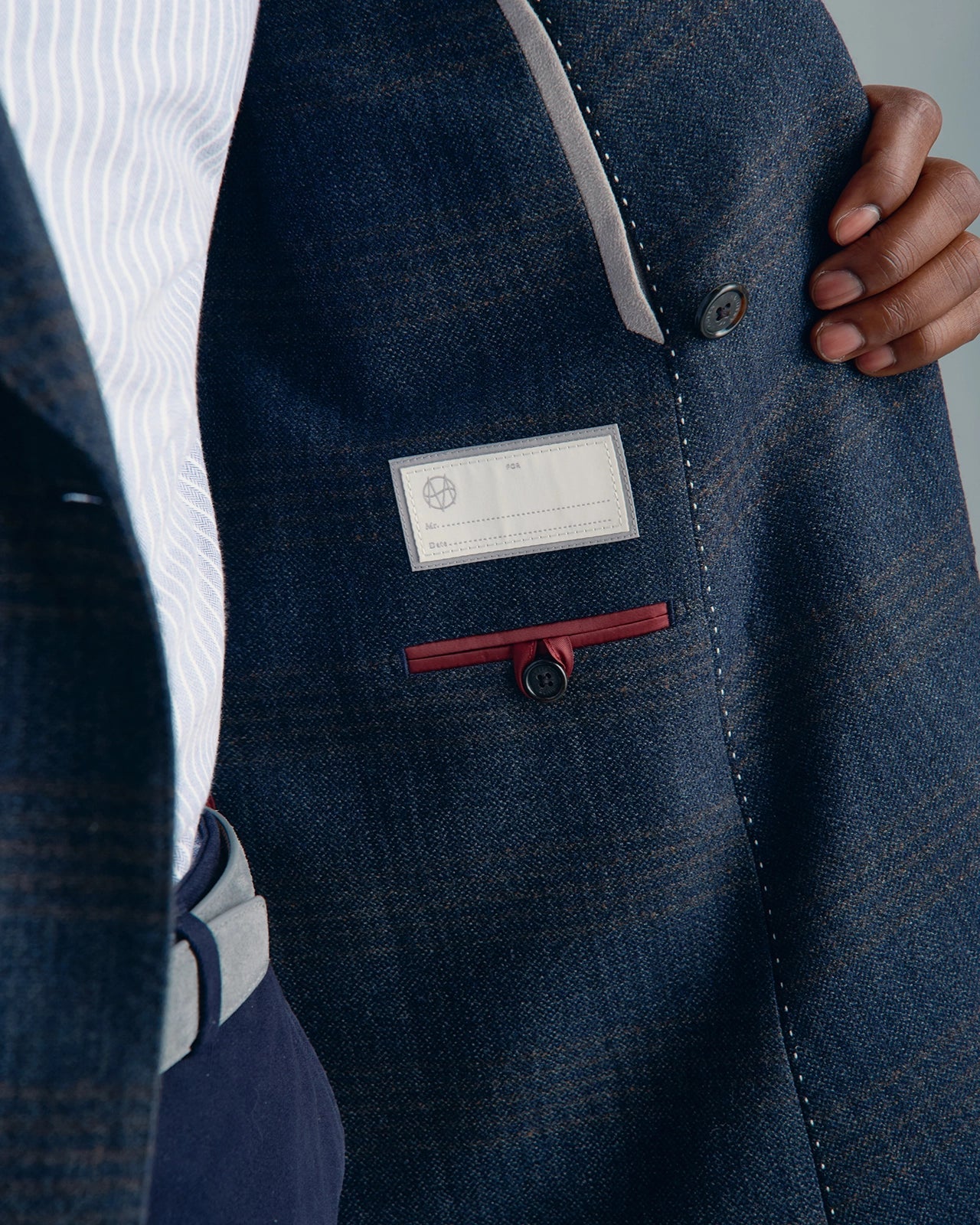 Linate Saxony Wool Check Jacket - Linate Saxony Wool Check Jacket Navy