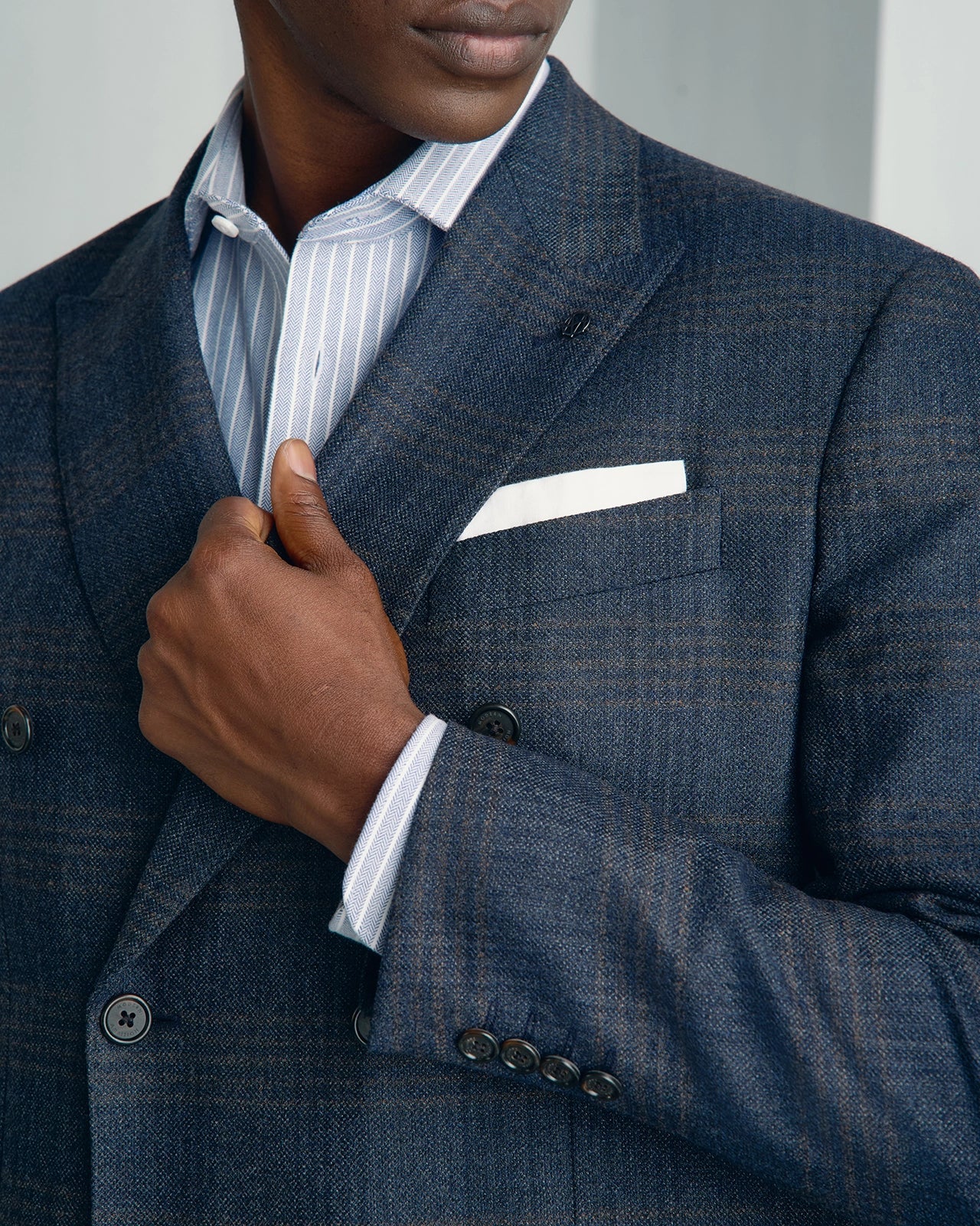 Linate Saxony Wool Check Jacket - Linate Saxony Wool Check Jacket Navy