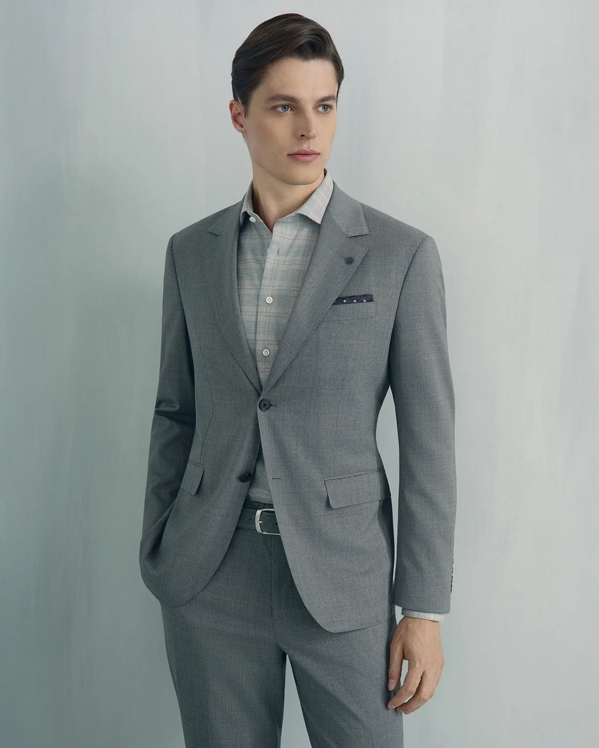Performance Cotton Everyday Shirt - Performance Cotton Everyday Shirt Grey Melange Check