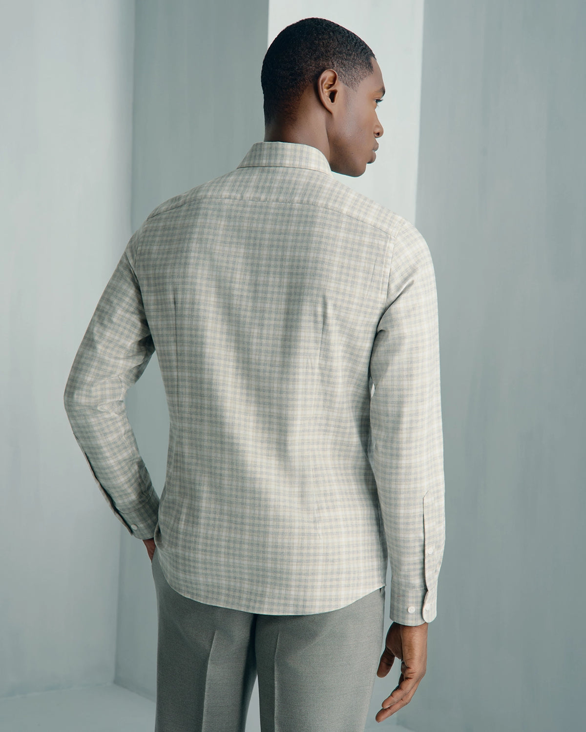 Performance Cotton Everyday Shirt - Performance Cotton Everyday Shirt Sage Melange Check