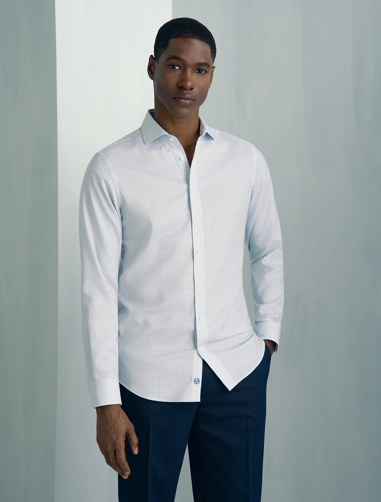 Performance Cotton Everyday Shirt - Performance Cotton Everyday Shirt Light Blue Check