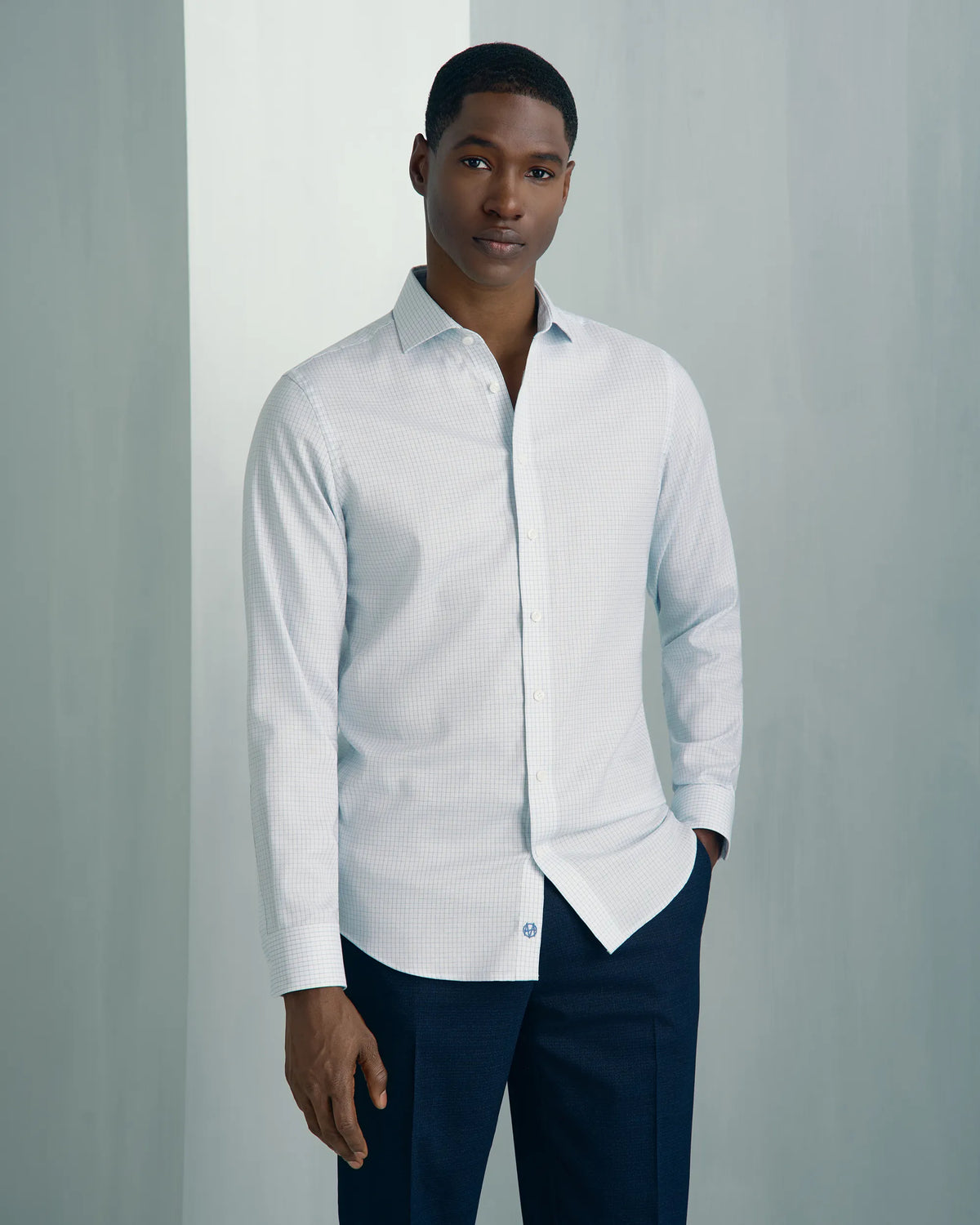Performance Cotton Everyday Shirt - Performance Cotton Everyday Shirt Light Blue Check