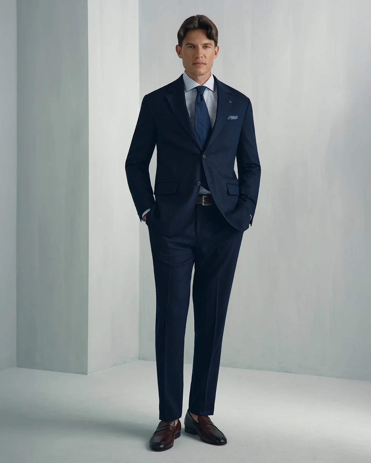 For general description, go to 'Main Product Description' region - Malpensa Wool Cashmere Suit - Malpensa Wool Cashmere Suit Dark Navy