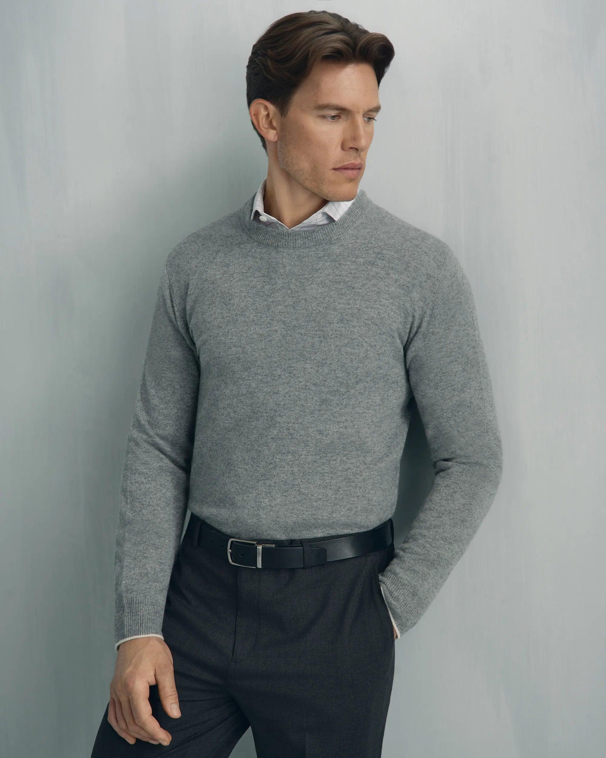 For general description, go to 'Main Product Description' region - Chamonix Cashmere Crew Neck Pullover - Chamonix Cashmere Crew Neck Pullover Grey