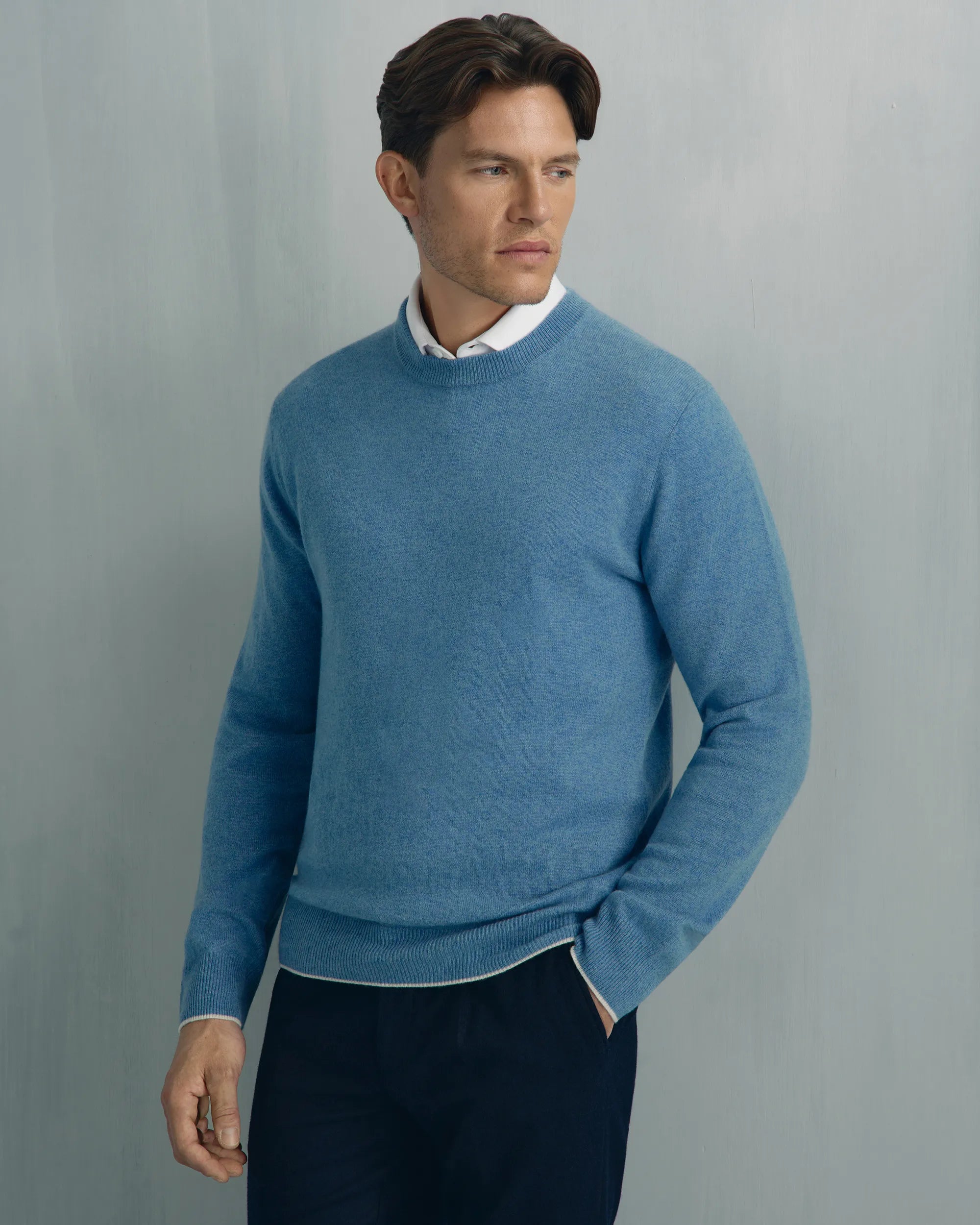 For general description, go to 'Main Product Description' region - Chamonix Cashmere Crew Neck Pullover - Chamonix Cashmere Crew Neck Pullover Blue