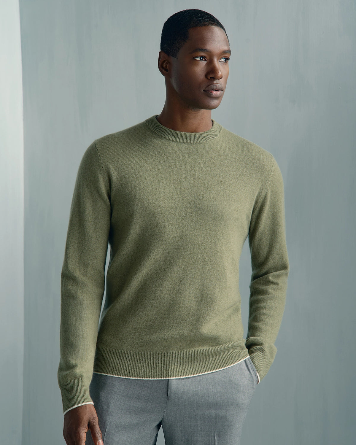 Chamonix Cashmere Crew Neck Pullover - Chamonix Cashmere Crew Neck Pullover Sage