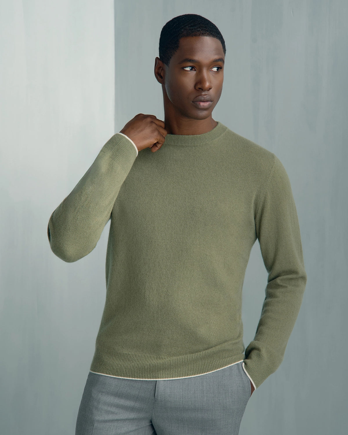 Chamonix Cashmere Crew Neck Pullover - Chamonix Cashmere Crew Neck Pullover Sage