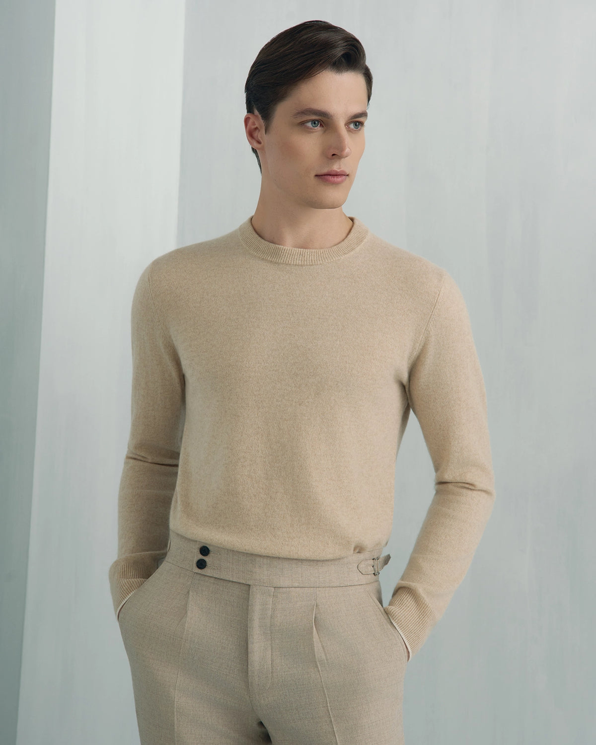 Chamonix Cashmere Crew Neck Pullover - Chamonix Cashmere Crew Neck Pullover Htr Cream