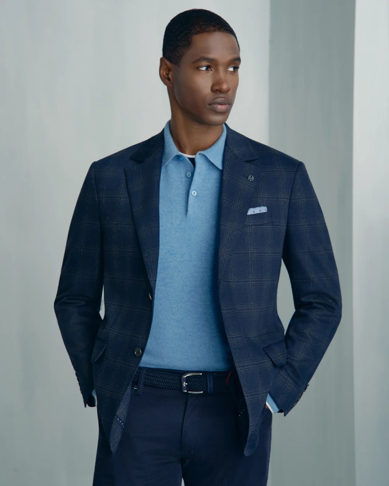 For general description, go to 'Main Product Description' region - Chamonix Cashmere Long Sleeve Knit Polo - Chamonix Cashmere Long Sleeve Knit Polo Blue