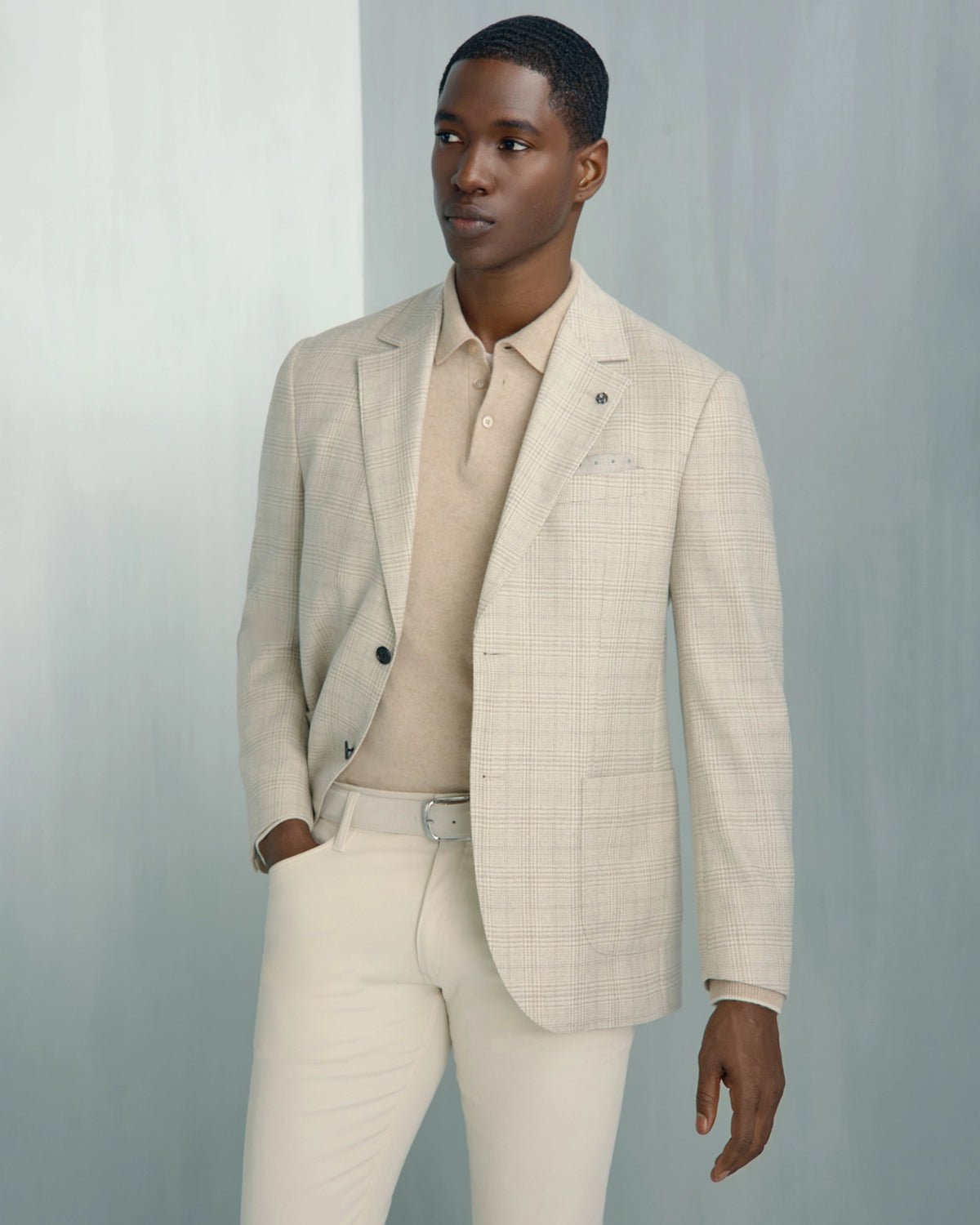 Chamonix Cashmere Long Sleeve Knit Polo - Chamonix Cashmere Long Sleeve Knit Polo Htr Cream