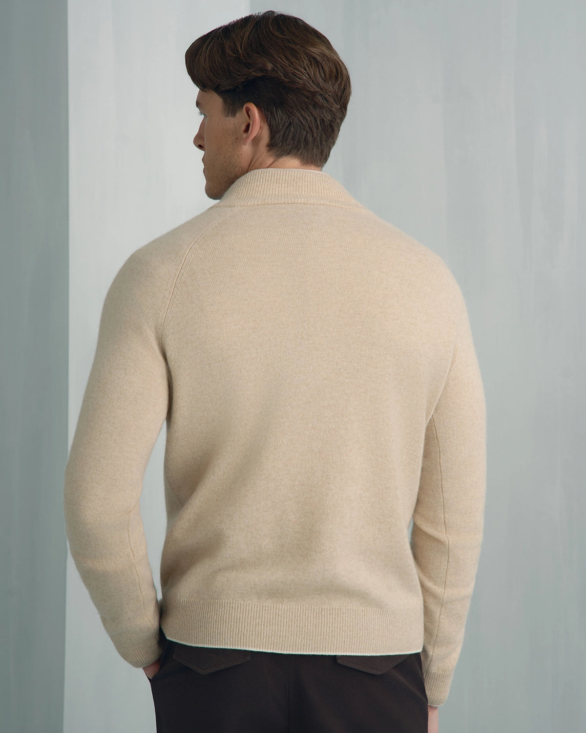 Chamonix Cashmere 1/4 Zip - Htr Cream