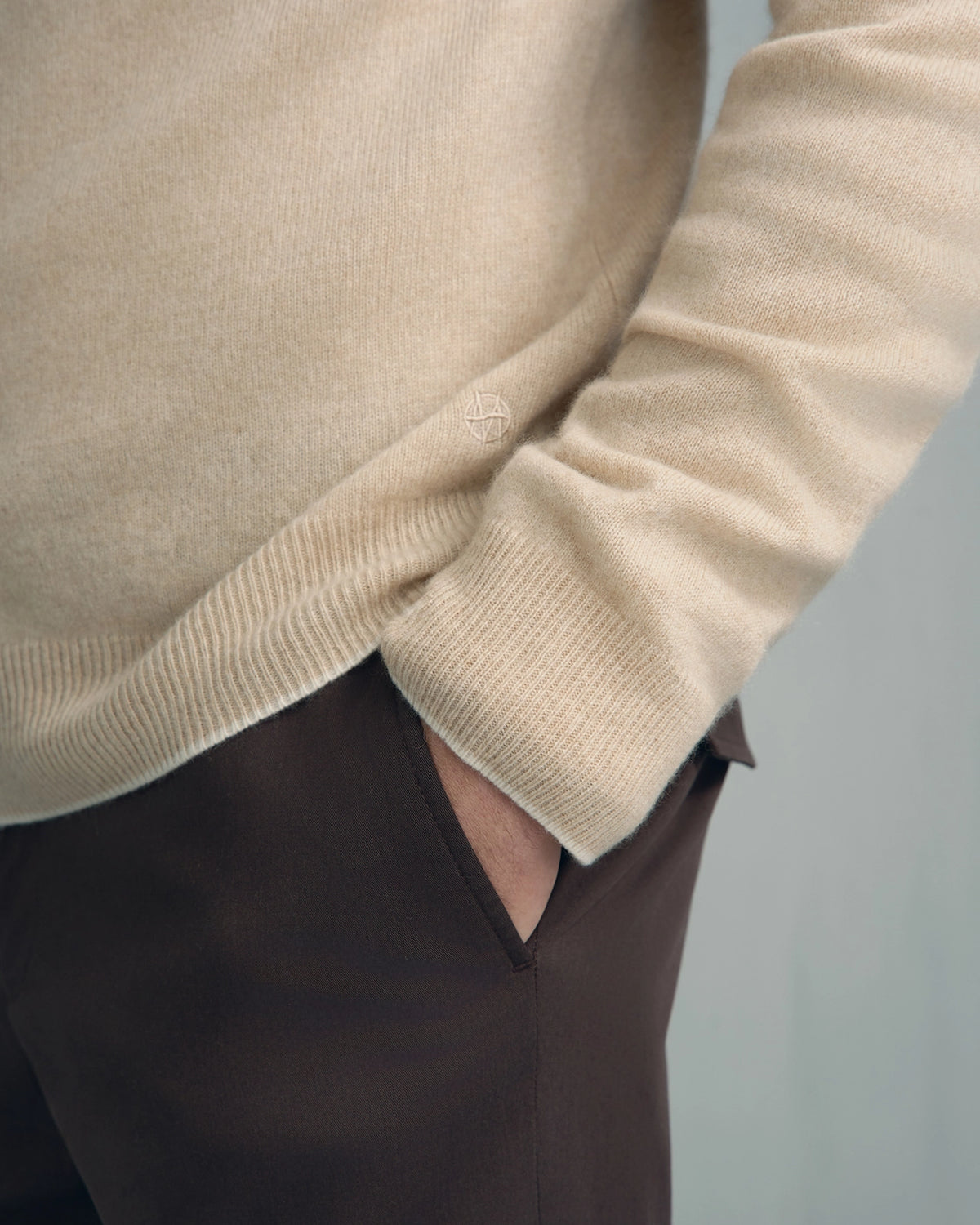Chamonix Cashmere 1/4 Zip - Htr Cream