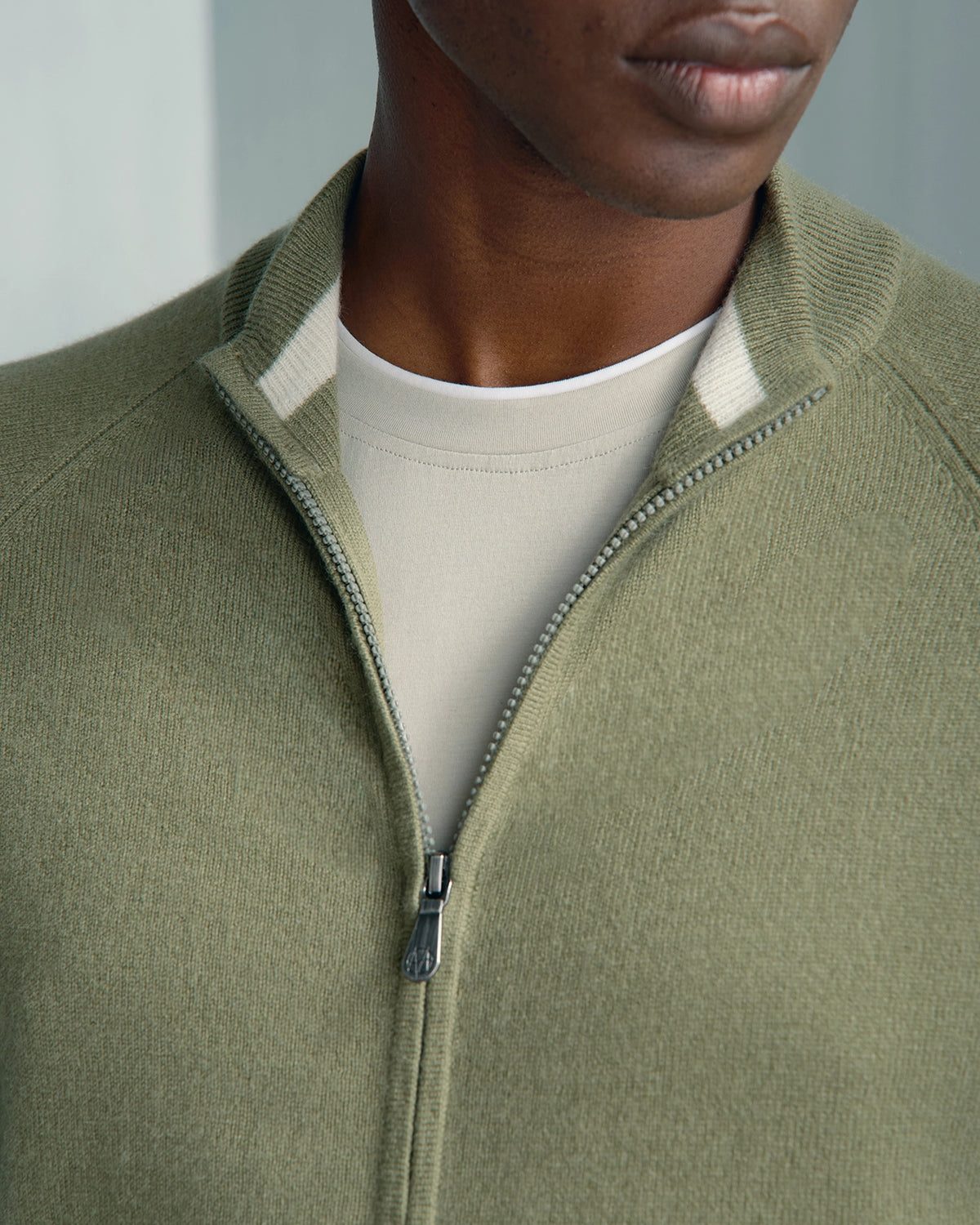Chamonix Cashmere Full Zip - Chamonix Cashmere Full Zip Sage