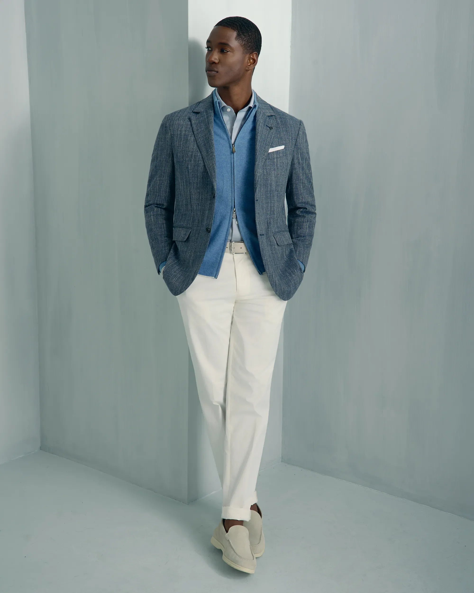 Chamonix Cashmere Full Zip - Chamonix Cashmere Full Zip Blue