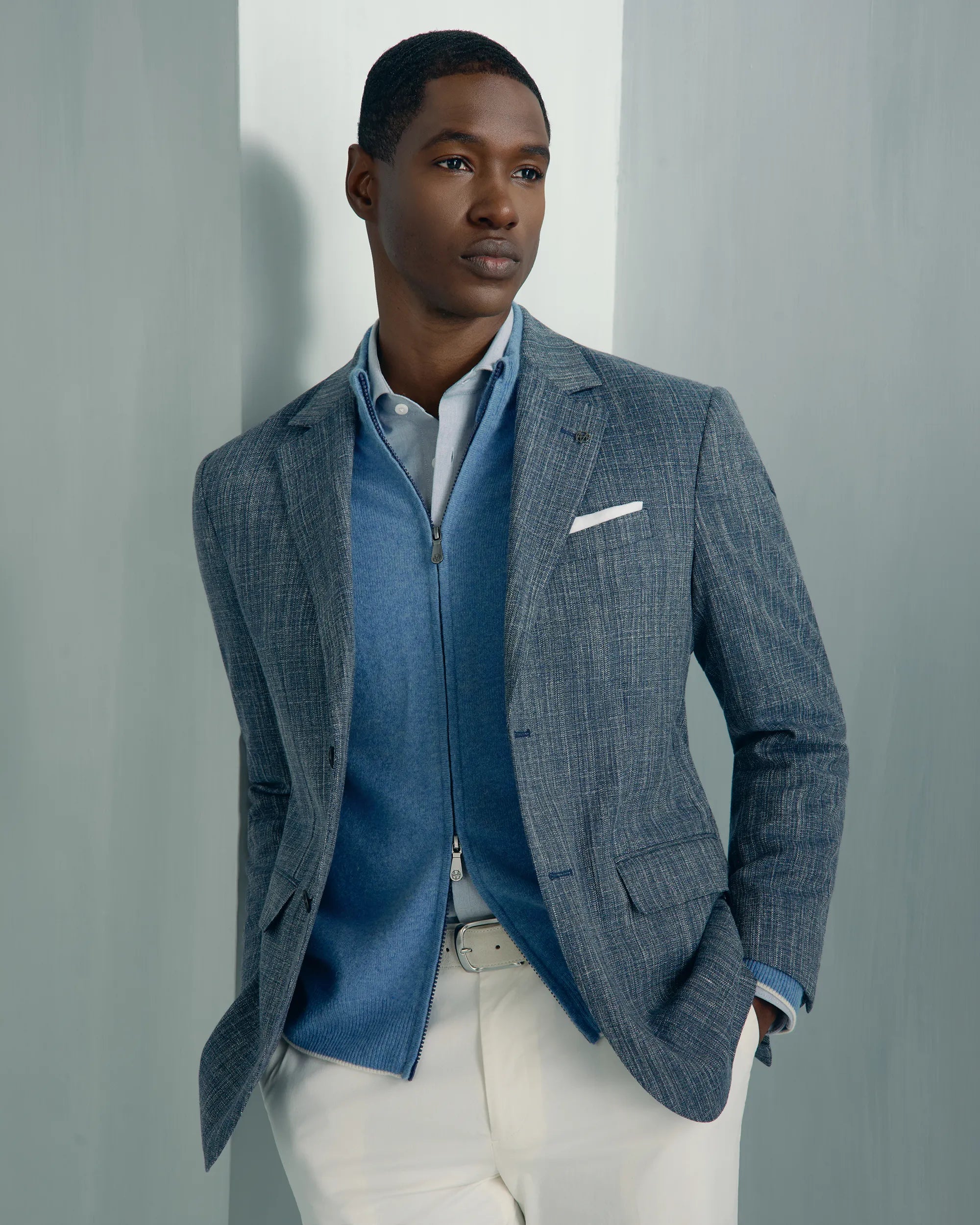 Chamonix Cashmere Full Zip - Chamonix Cashmere Full Zip Blue