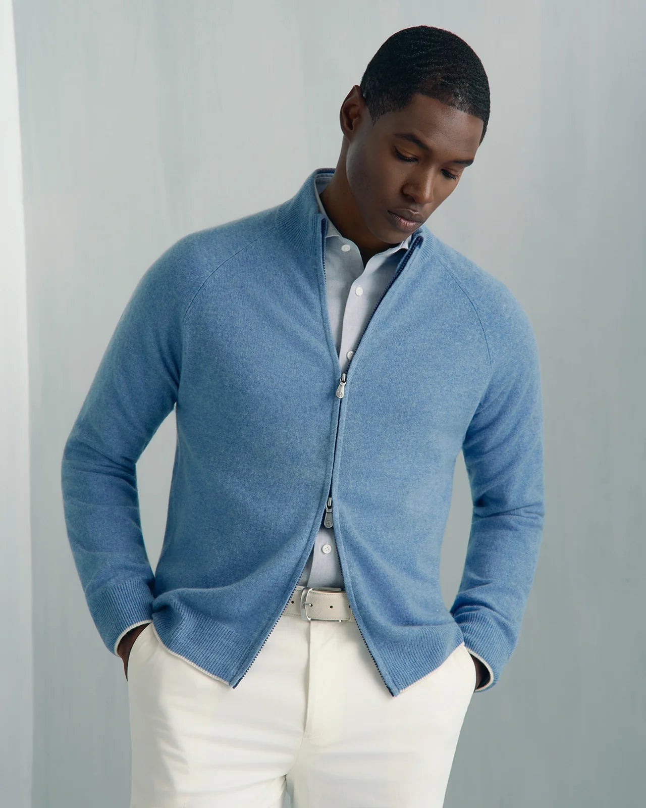 Chamonix Cashmere Full Zip - Chamonix Cashmere Full Zip Blue