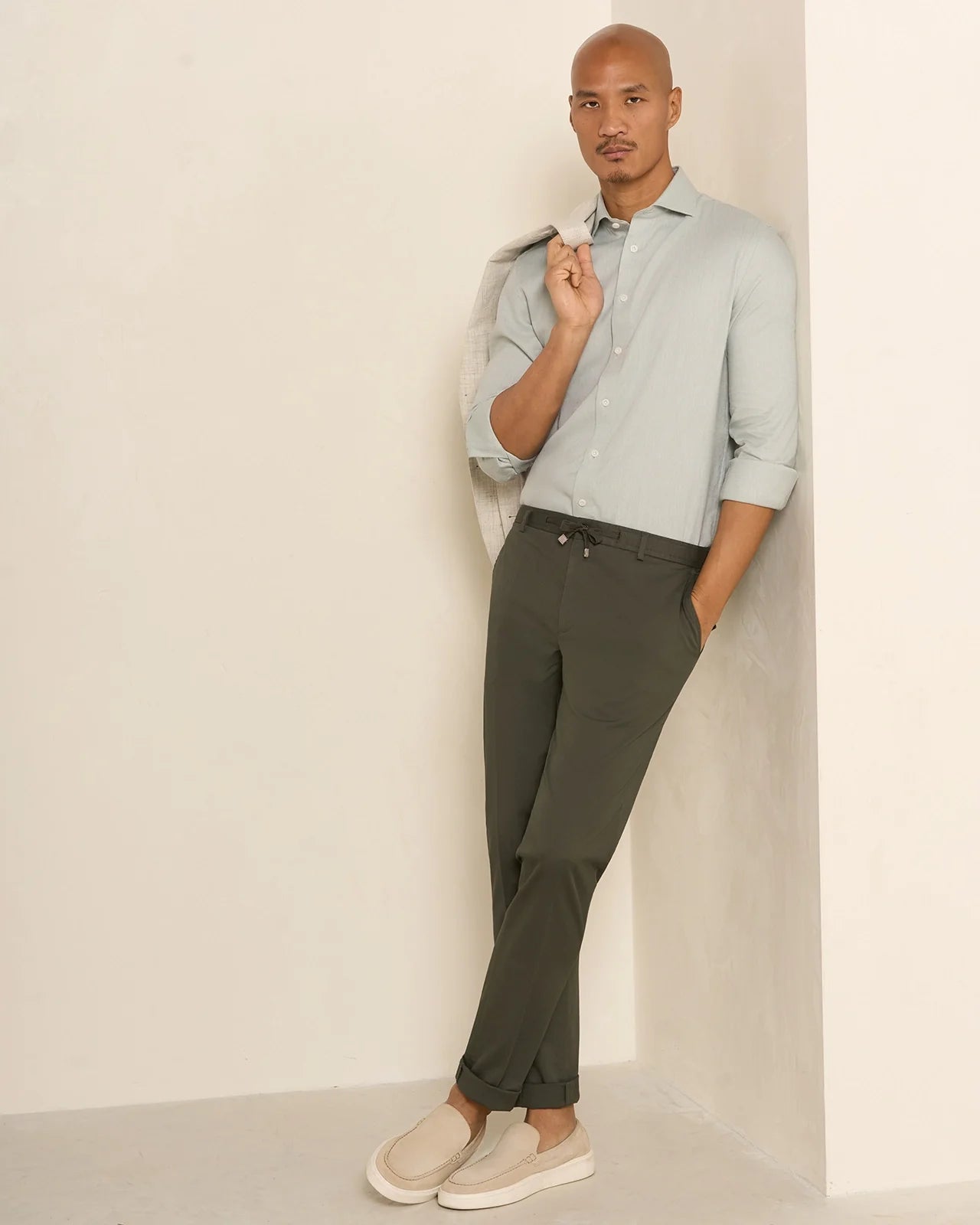 Como Pima Cotton Chino - Como Pima Cotton Chino Olive