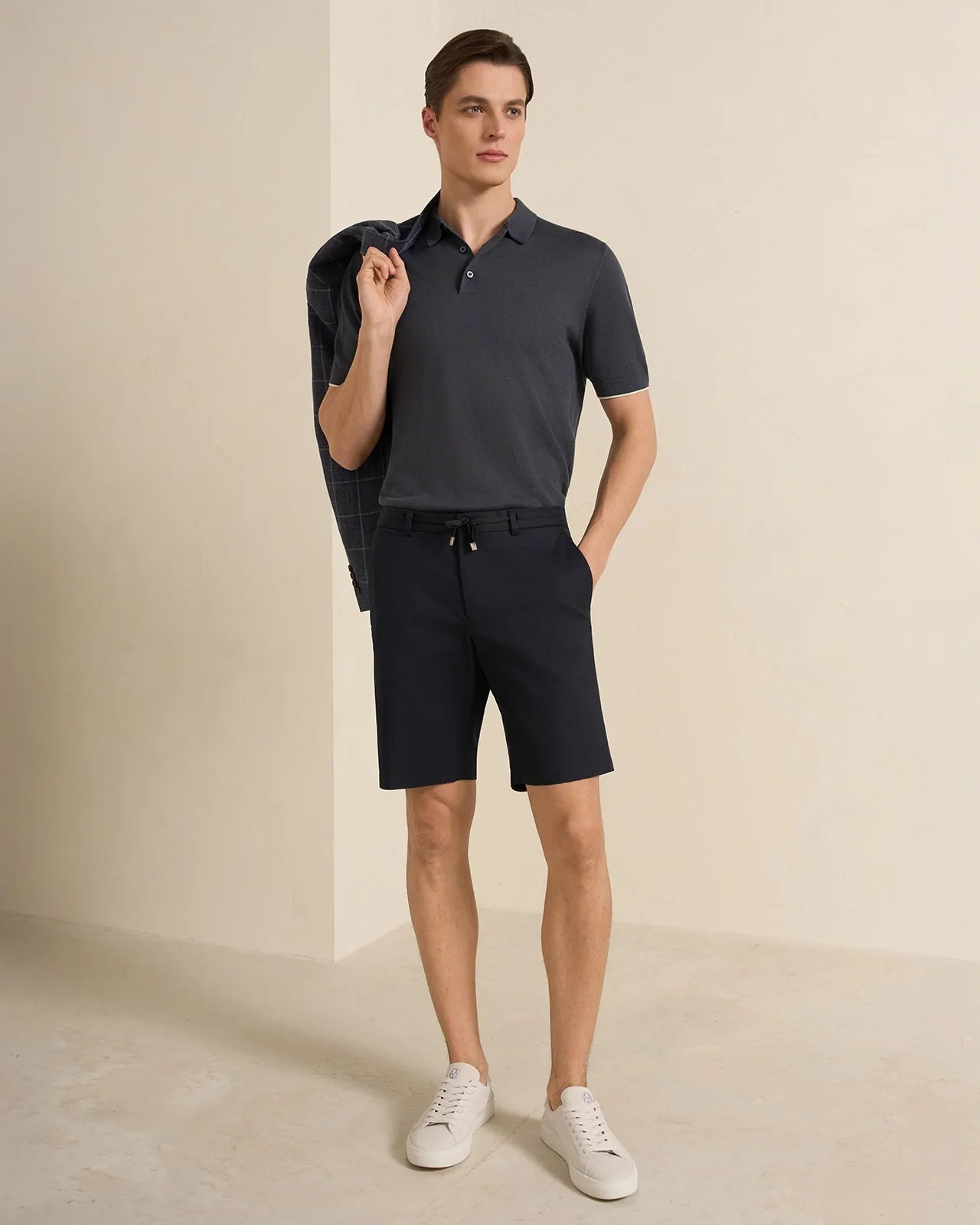 Amalfi Pima Cotton Short - Amalfi Pima Cotton Short Navy