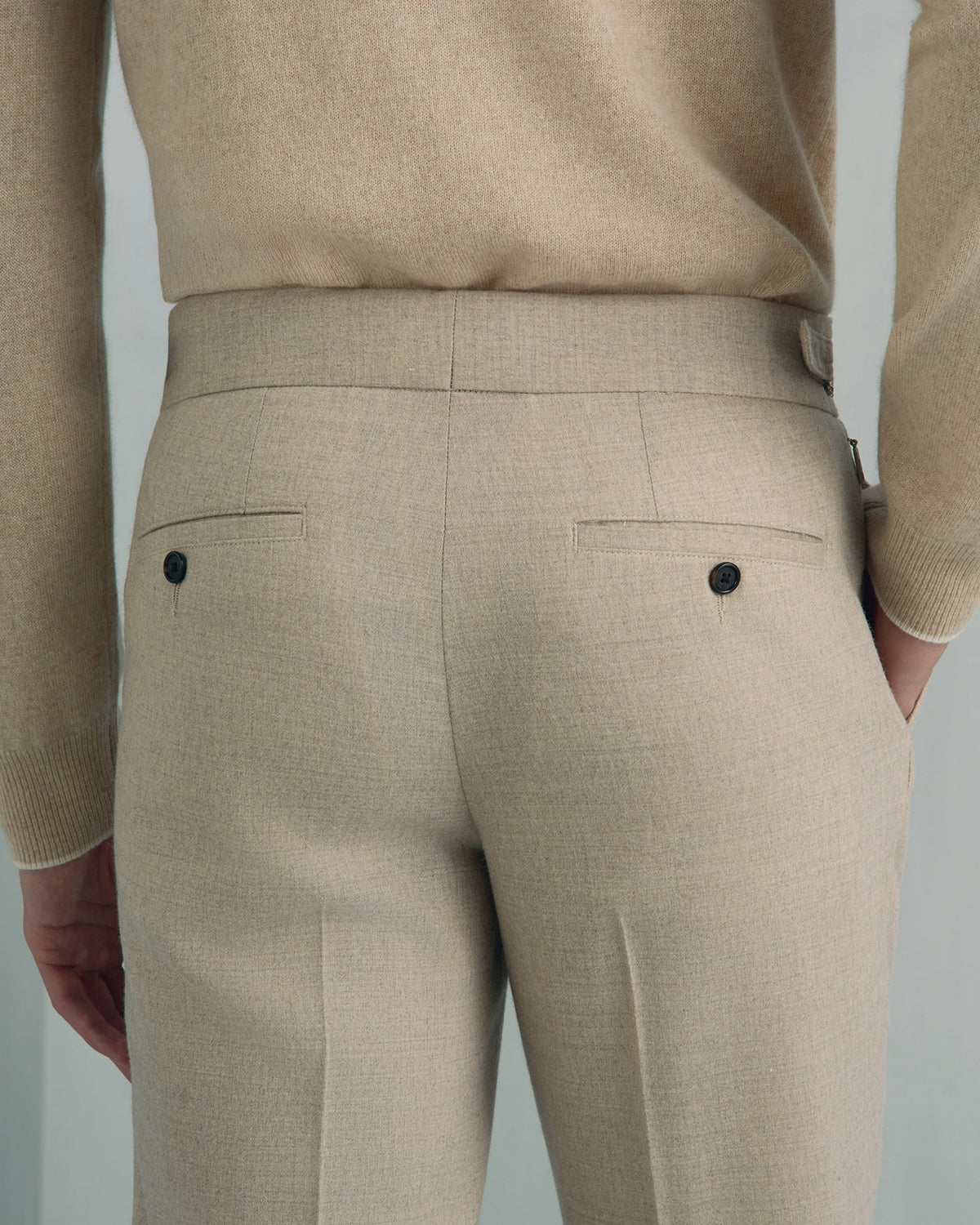 Modena Wool Cashmere Travel Pant - Modena Wool Cashmere Travel Pant Cream