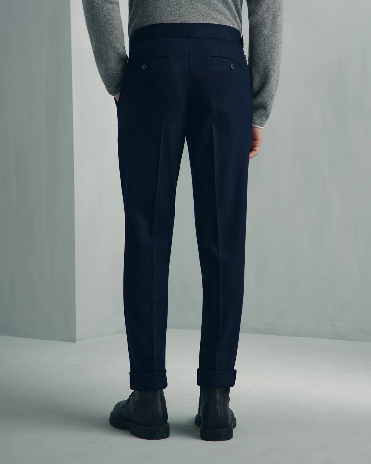 Modena Wool Cashmere Travel Pant - Modena Wool Cashmere Travel Pant Navy