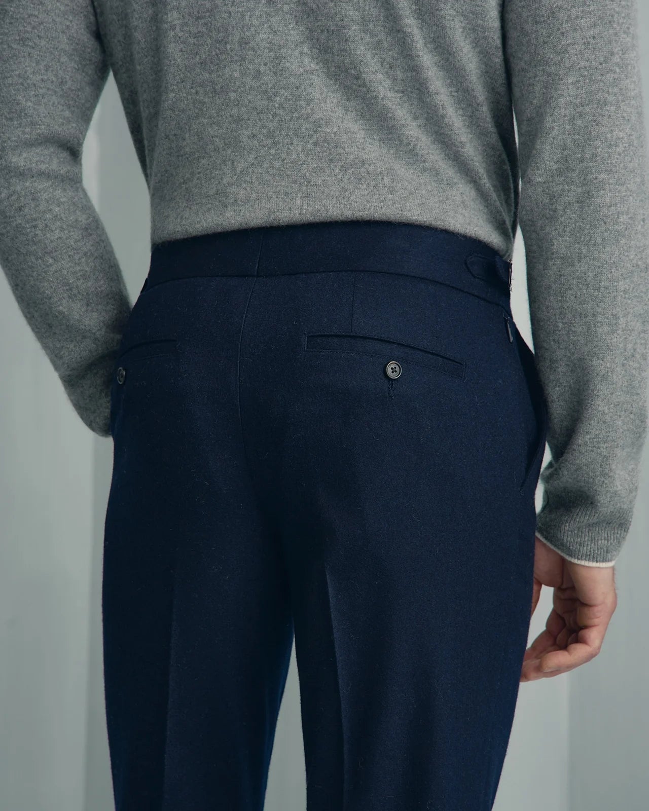 Modena Wool Cashmere Travel Pant - Modena Wool Cashmere Travel Pant Navy